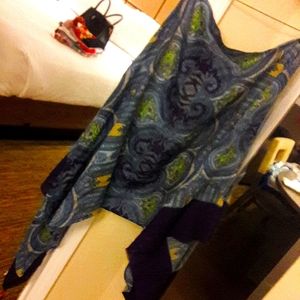 NWT OILILY O/S O-ROSE BLUE/FLORAL PRINT INDIAN SCARF SHAWL NEW